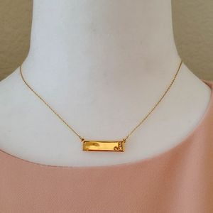 Baublabar Leter J Bar neclaces gol tone new no tag